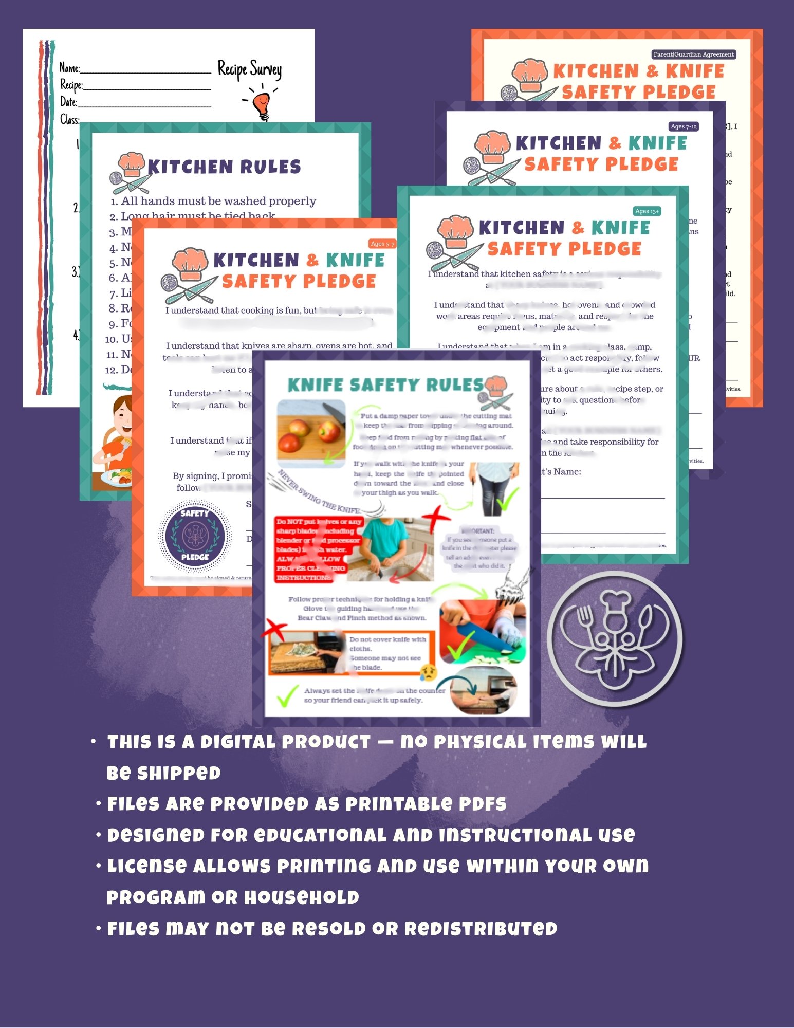 Kitchen and Knife Safety Bundle for Kids in the Kitchen